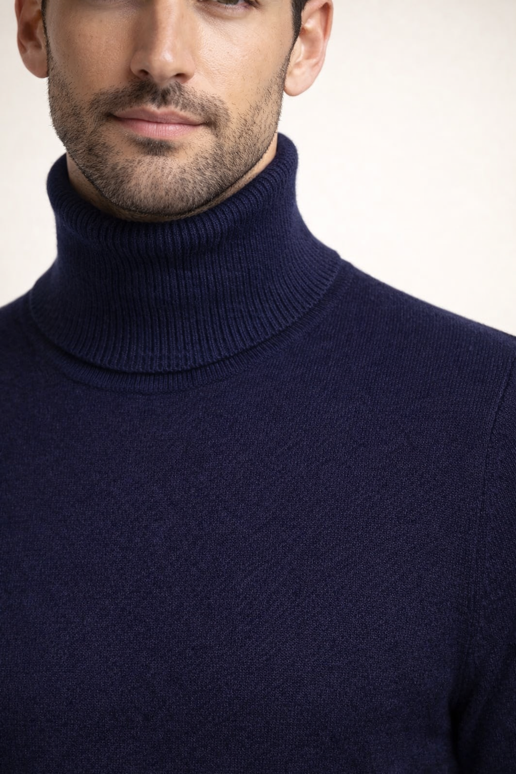 Zeitloser Rollkragenpullover Marineblau