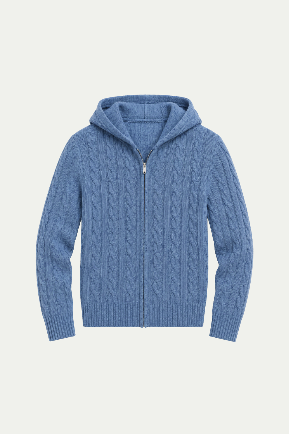 Kapuzenpullover Zopfmuster Royalblau