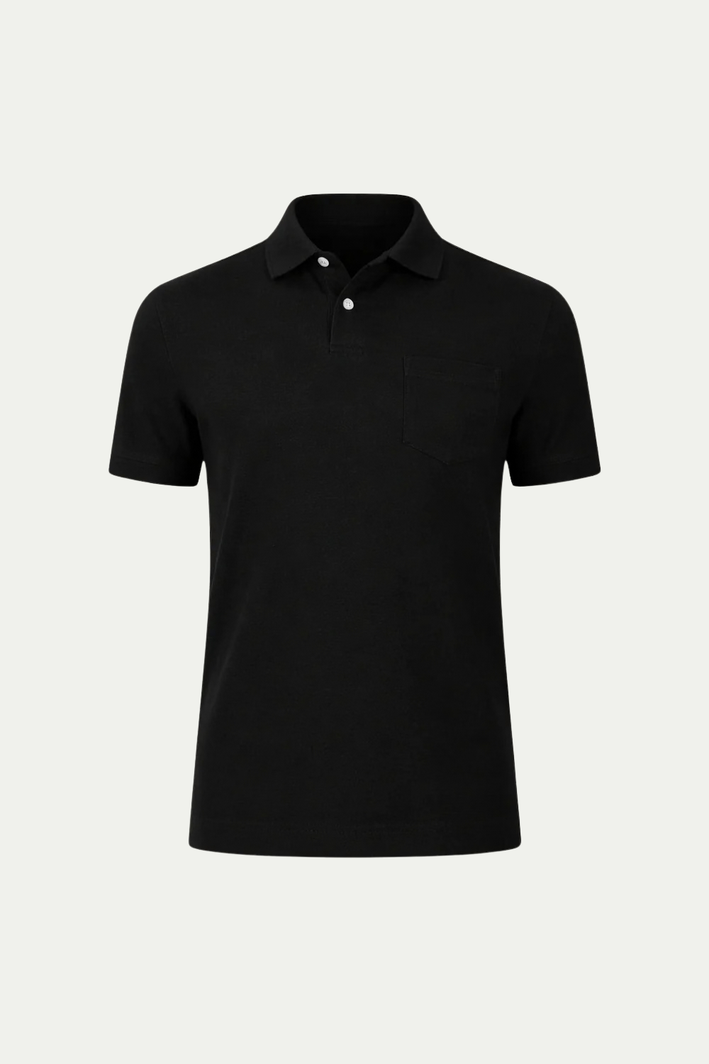 Riviera Frottee Poloshirt Schwarz