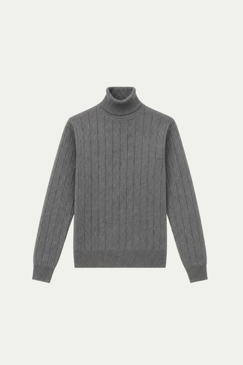 Taillierter Rollkragenpullover Grau
