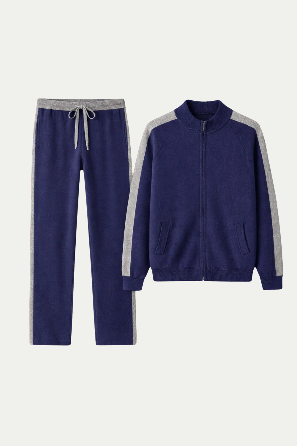 Zweifarbiger Strick-Set Blau